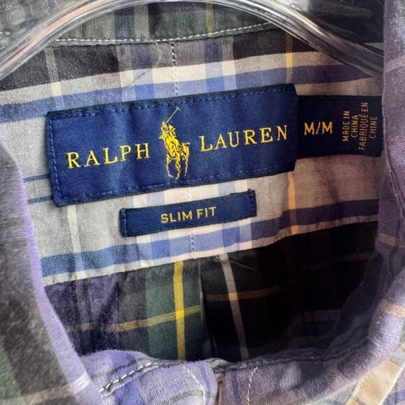 Ralph Lauren Short Sleeve Plaid Button Up Shirt Men's Size M - Picture 4 of 8